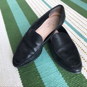 Kate Spade Carima Black Metallic Crackle Loafers